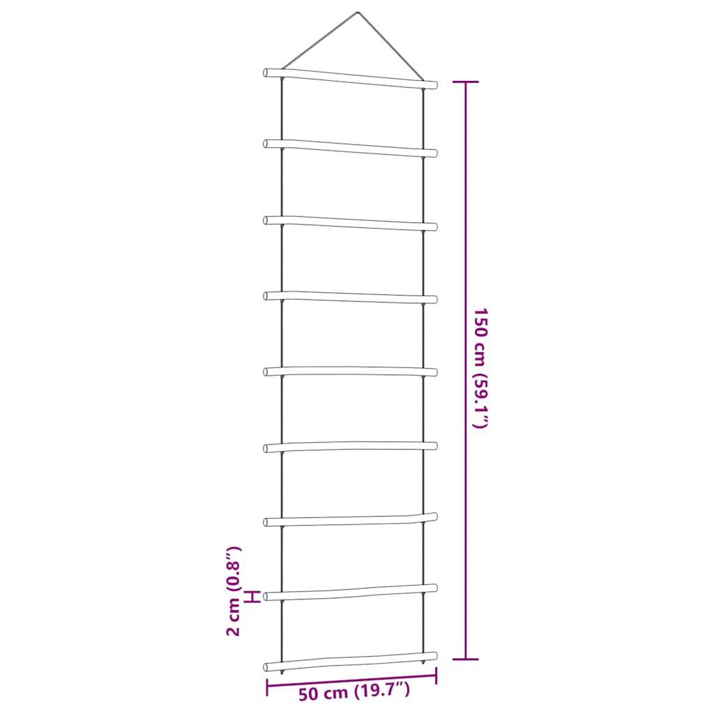 vidaXL Wanddekoration in Leiterform 50x150 cm Natürlicher Zweig