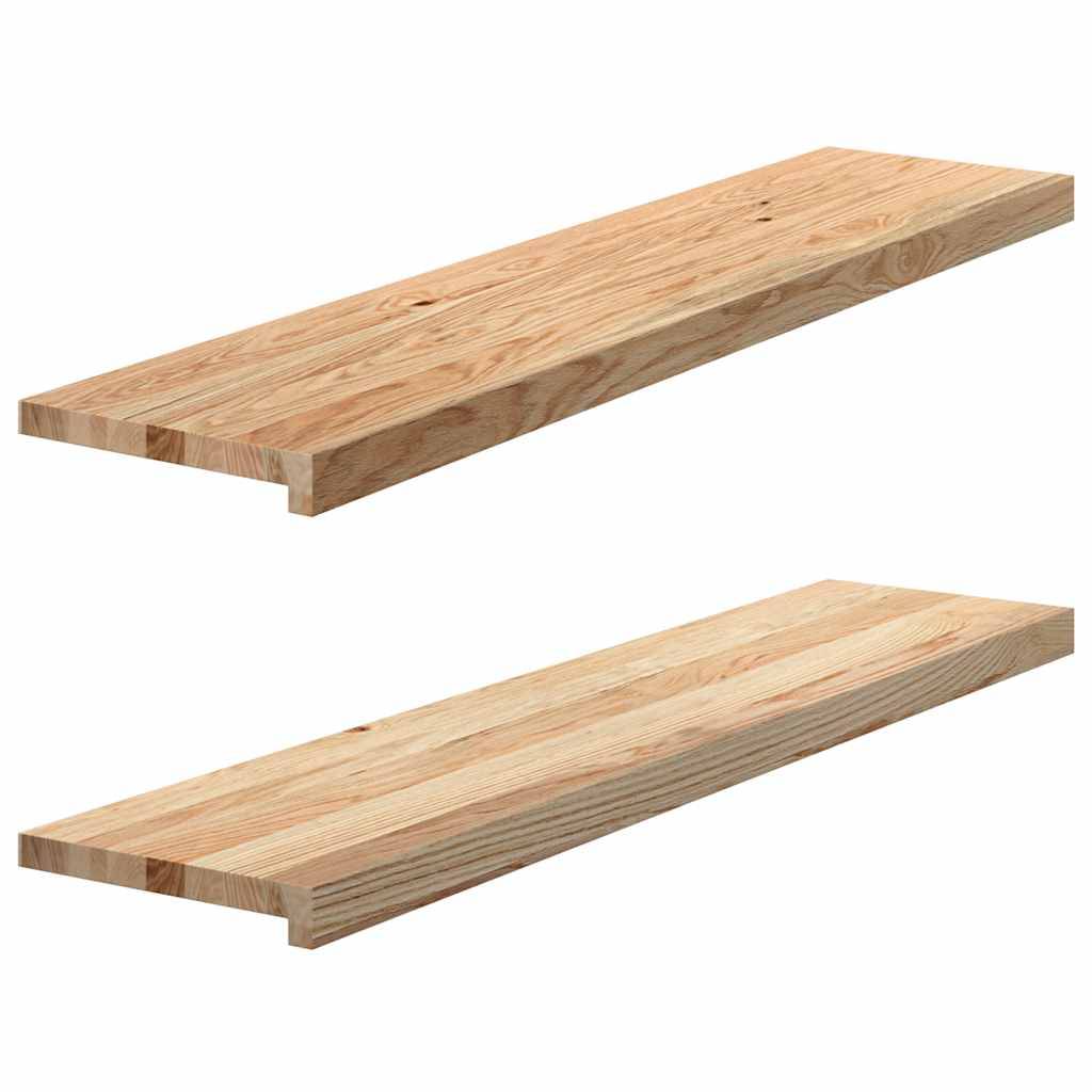 vidaXL Fensterbänke 2 Stk. Unbehandelt 110x25x2 cm Massivholz Eiche