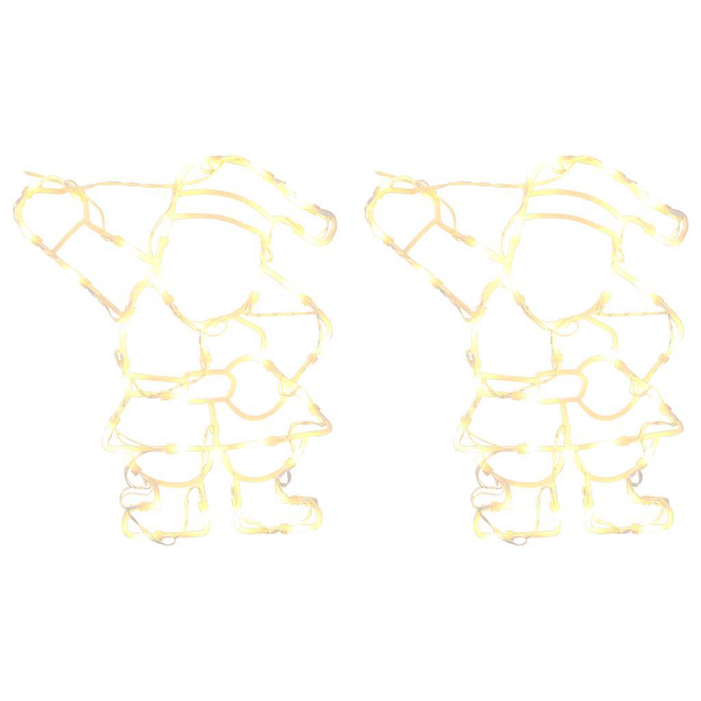 vidaXL Weihnachtsbeleuchtung Weihnachtsmann-Silhouette 2 Stk. 35 LEDs