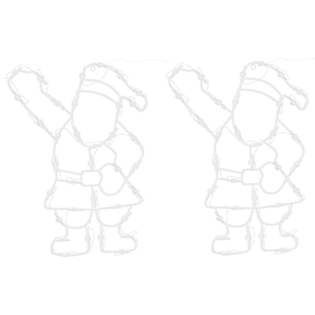 vidaXL Weihnachtsbeleuchtung Weihnachtsmann-Silhouette 2 Stk. 35 LEDs