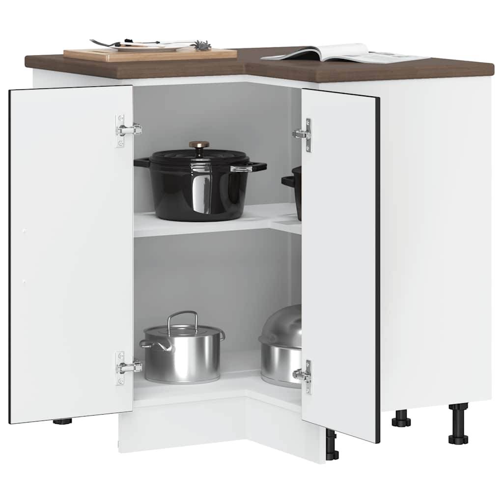 vidaXL Küchen-Eckunterschrank Porto Schwarz Holzwerkstoff