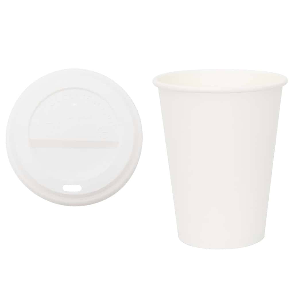 vidaXL Pappbecher mit Deckeln 1000 Stk. 12oz 300ml