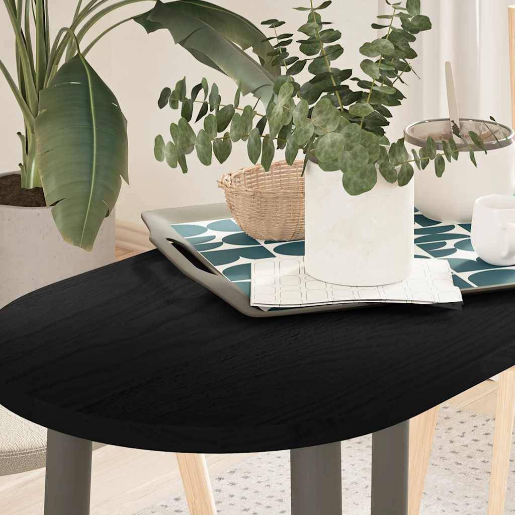 vidaXL Tischplatte Dunkelbraun 80x40x2 cm Massivholz Eiche Oval