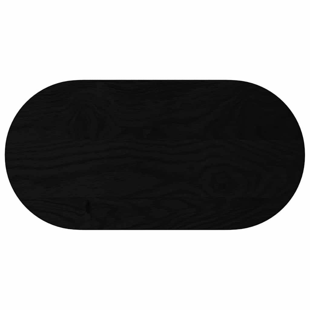 vidaXL Tischplatte Dunkelbraun 80x40x2 cm Massivholz Eiche Oval