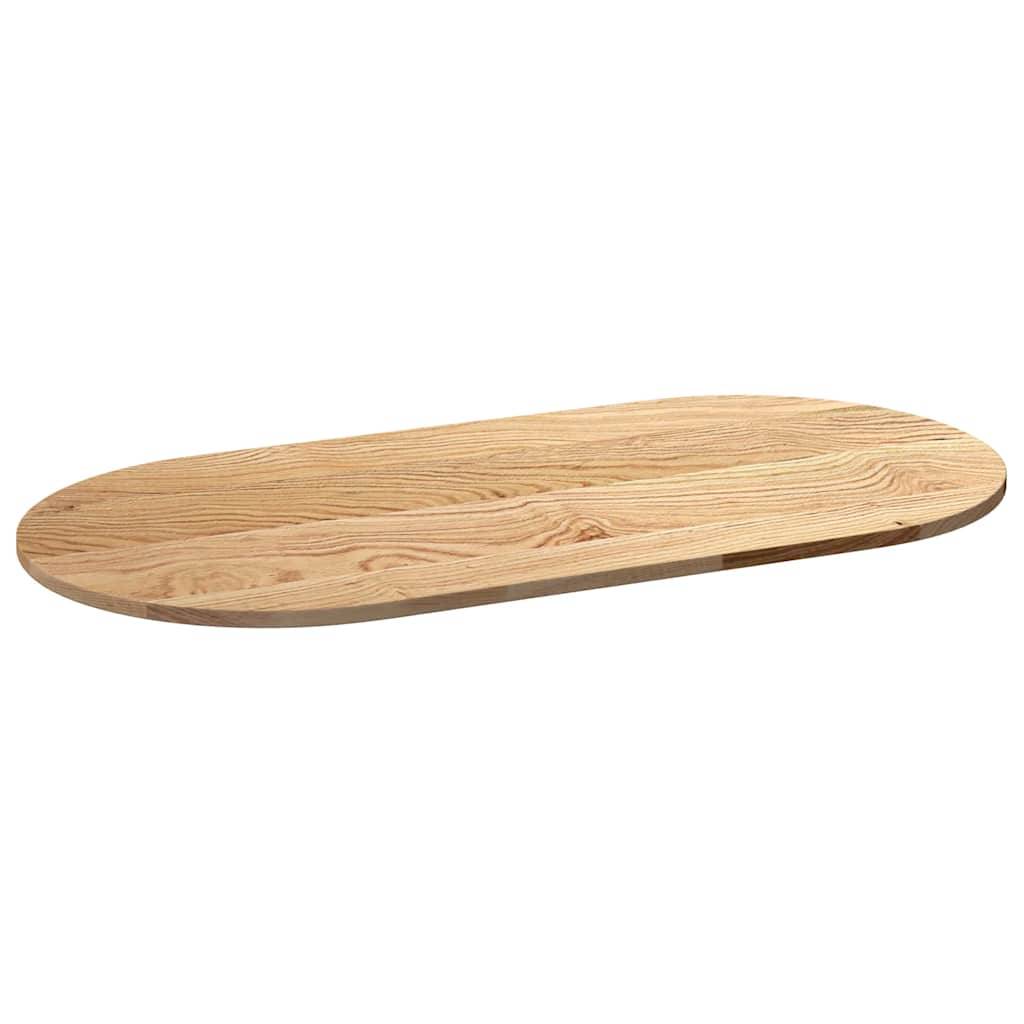 vidaXL Tischplatte 120x60x2 cm Massivholz Eiche Oval