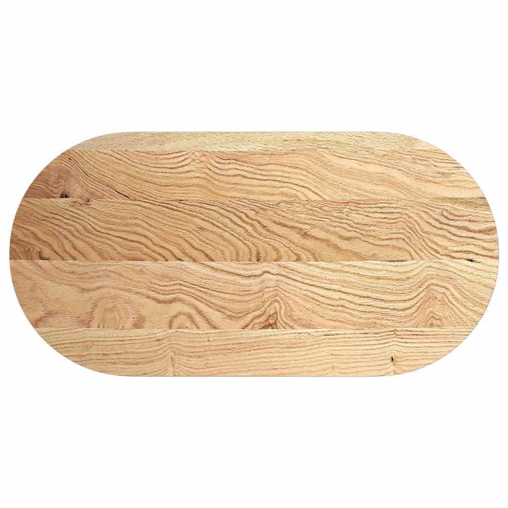 vidaXL Tischplatte 120x60x2 cm Massivholz Eiche Oval