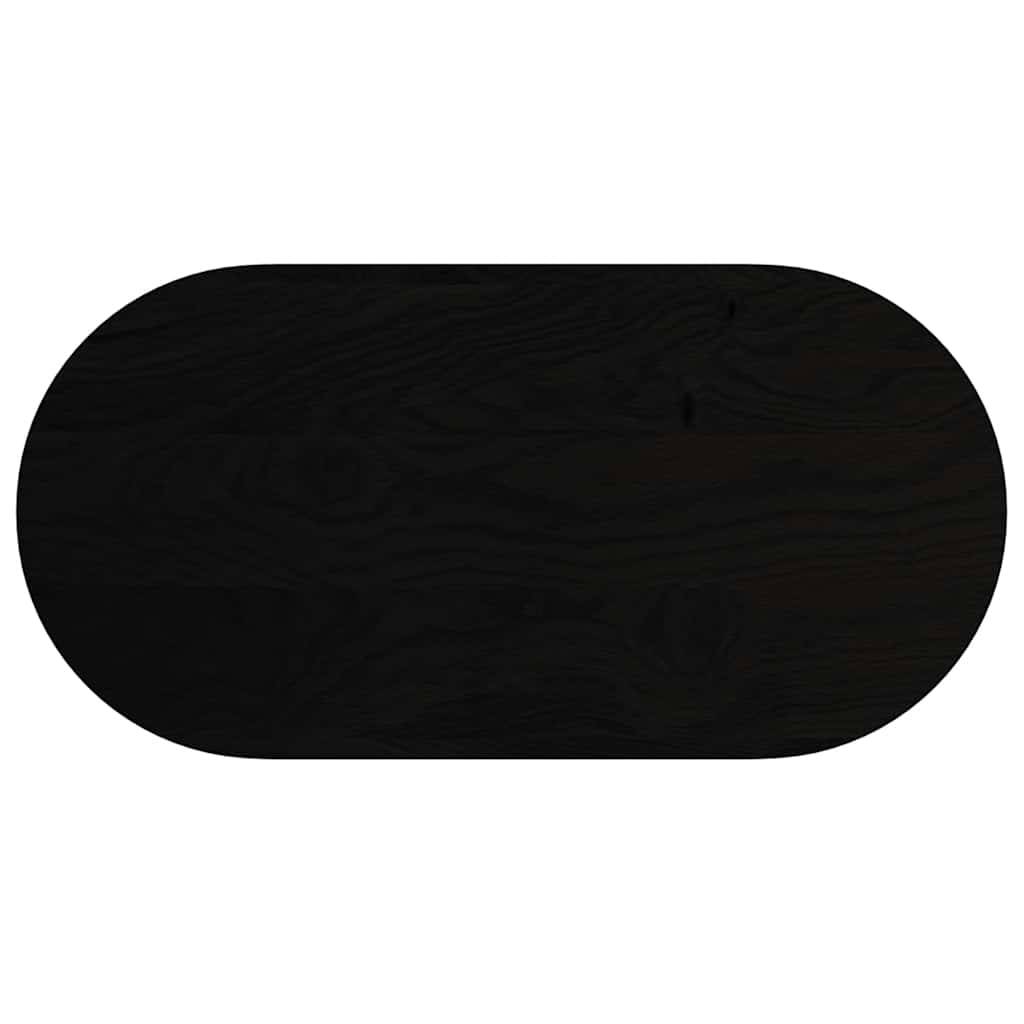 vidaXL Tischplatte Dunkelbraun 100x50x4 cm Massivholz Eiche Oval