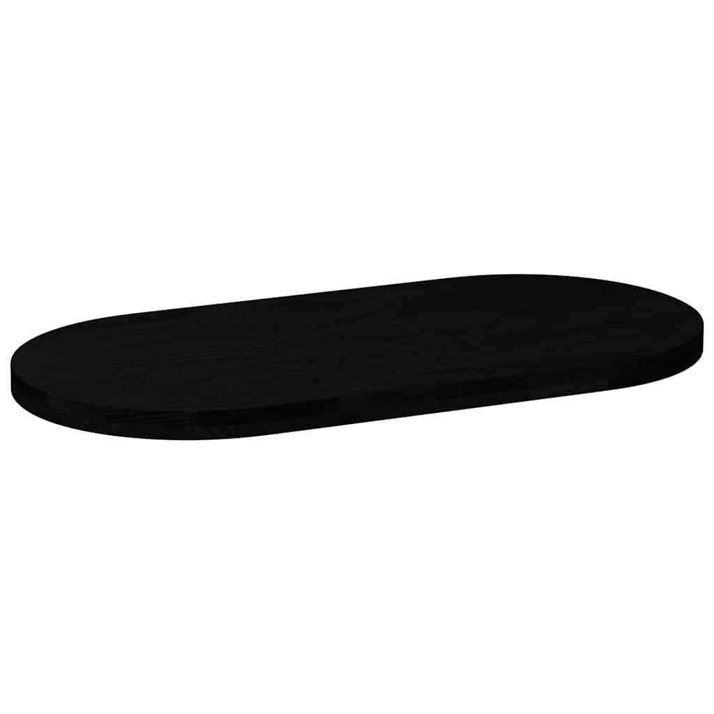 vidaXL Tischplatte Dunkelbraun 100x50x4 cm Massivholz Eiche Oval