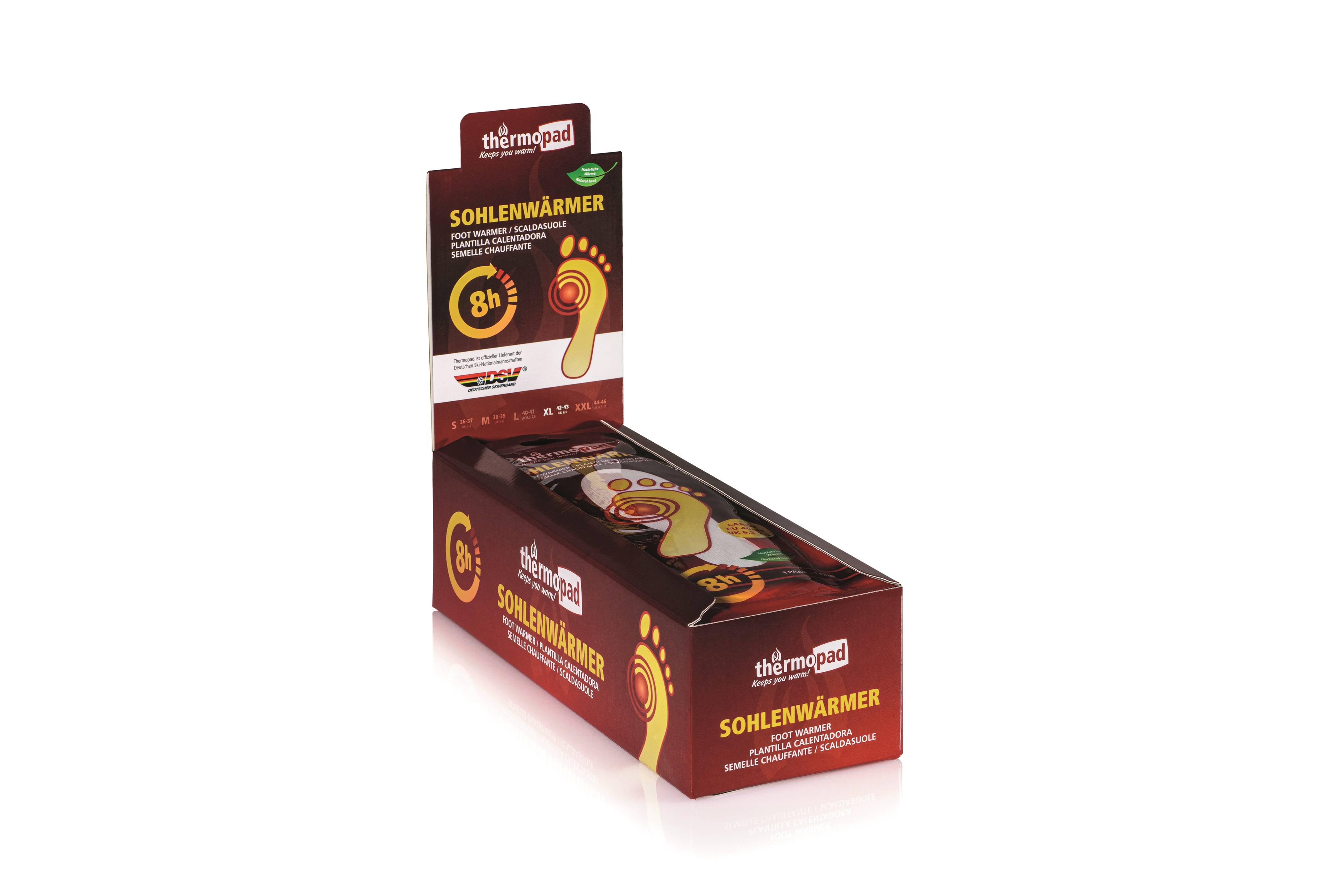 10x Sohlenwärmer Thermopad Größe XL (42-43), Paar, Wärme für bis zu 8 Stunden