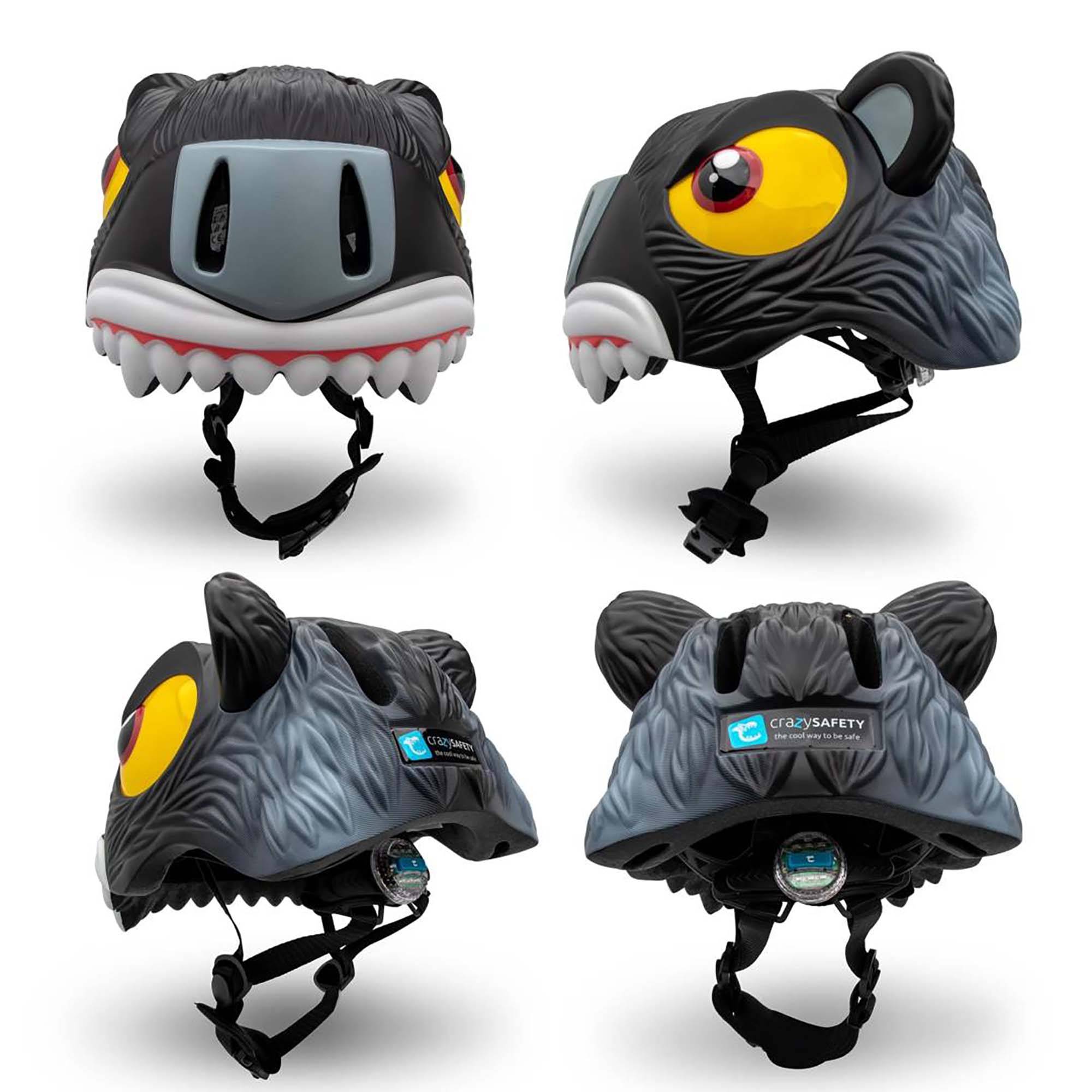 Fahrradhelm für Kinder | Schwarzer Panther | Crazy Safety | EN1078 Geprüft