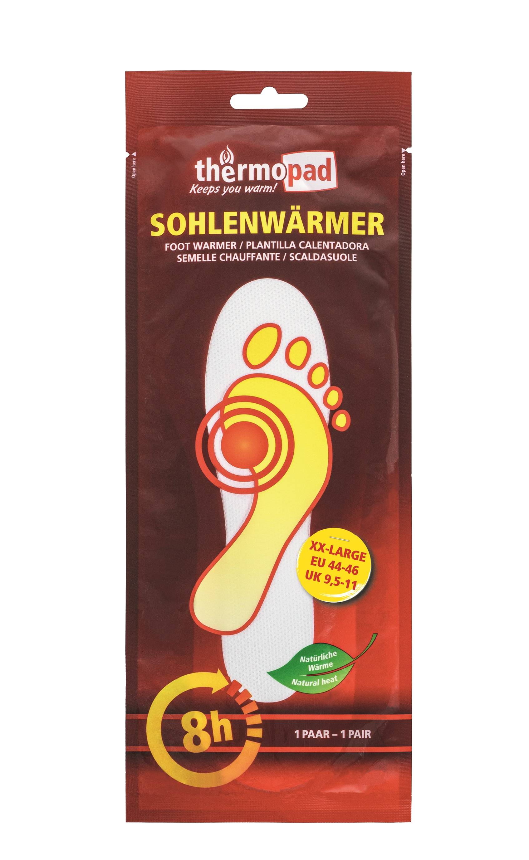 10x Sohlenwärmer Thermopad Größe XXL (44-46), Paar, Wärme für bis zu 8 Stunden