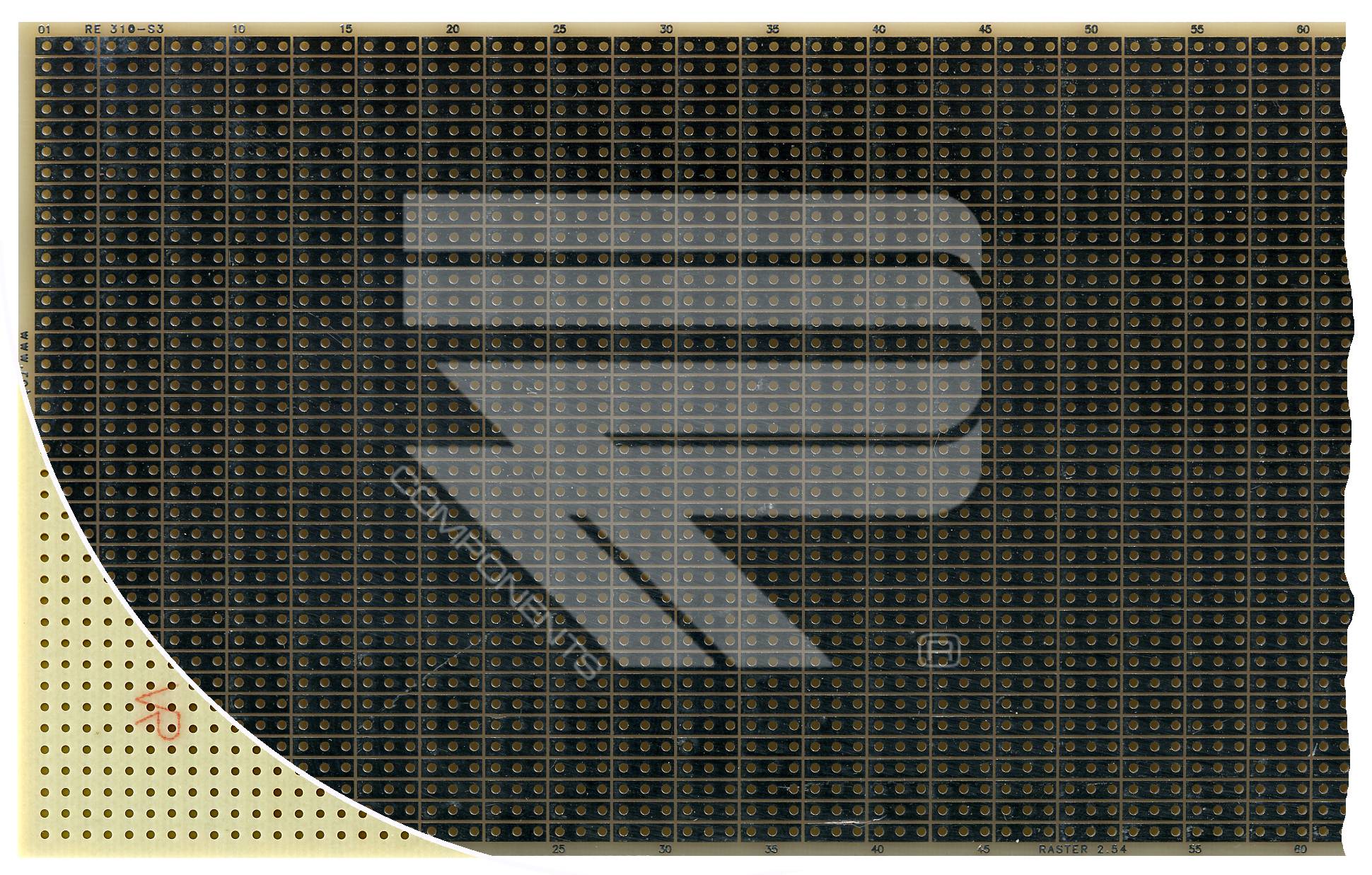 Roth Elektronik RE310-S3 Laborkarte CEM3 RM 2,54 mm 3-Loch-L&ouml;tinseln