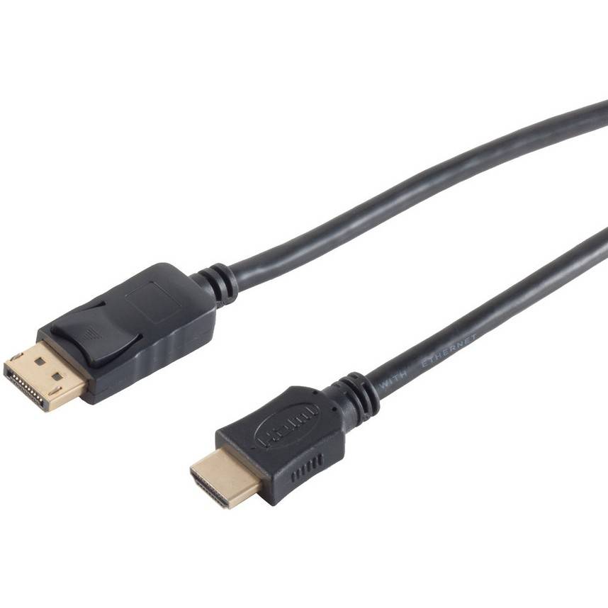 DisplayPort 1.2 > HDMI (ST-ST) 3m Adapterkabel 4K Schwarz Kabel & Adapter Display Displayport