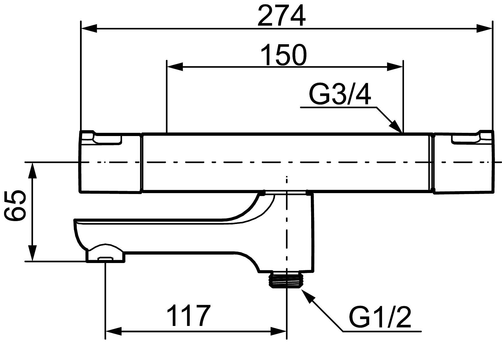 Mora Cera T4 Wannenfüll- und Duschthermostat Chrom