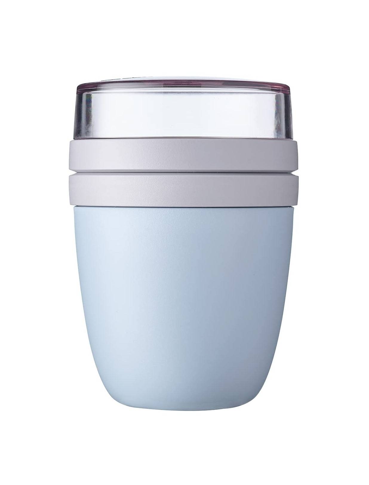 Mepal | Lunchpot mini Ellipse | Old Nordic Blue | 300 ml | praktischer Müslibecher, Joghurtbecher, to go Becher | Geeignet für Tiefkühler, Mikrowel