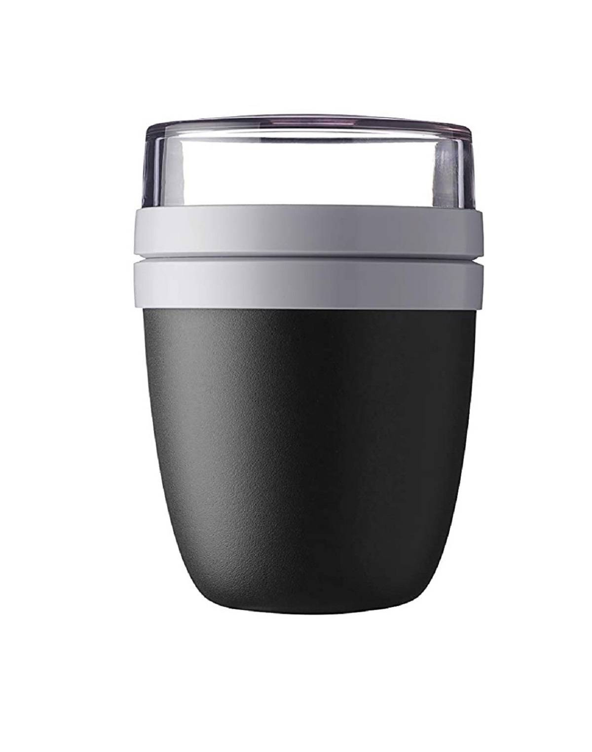 Mepal | Lunchpot mini Ellipse - Limited Edition Schwarz | Praktischer Müslibecher & Joghurtbecher | To Go Becher | Geeignet für Tiefkühler, Mikrowe