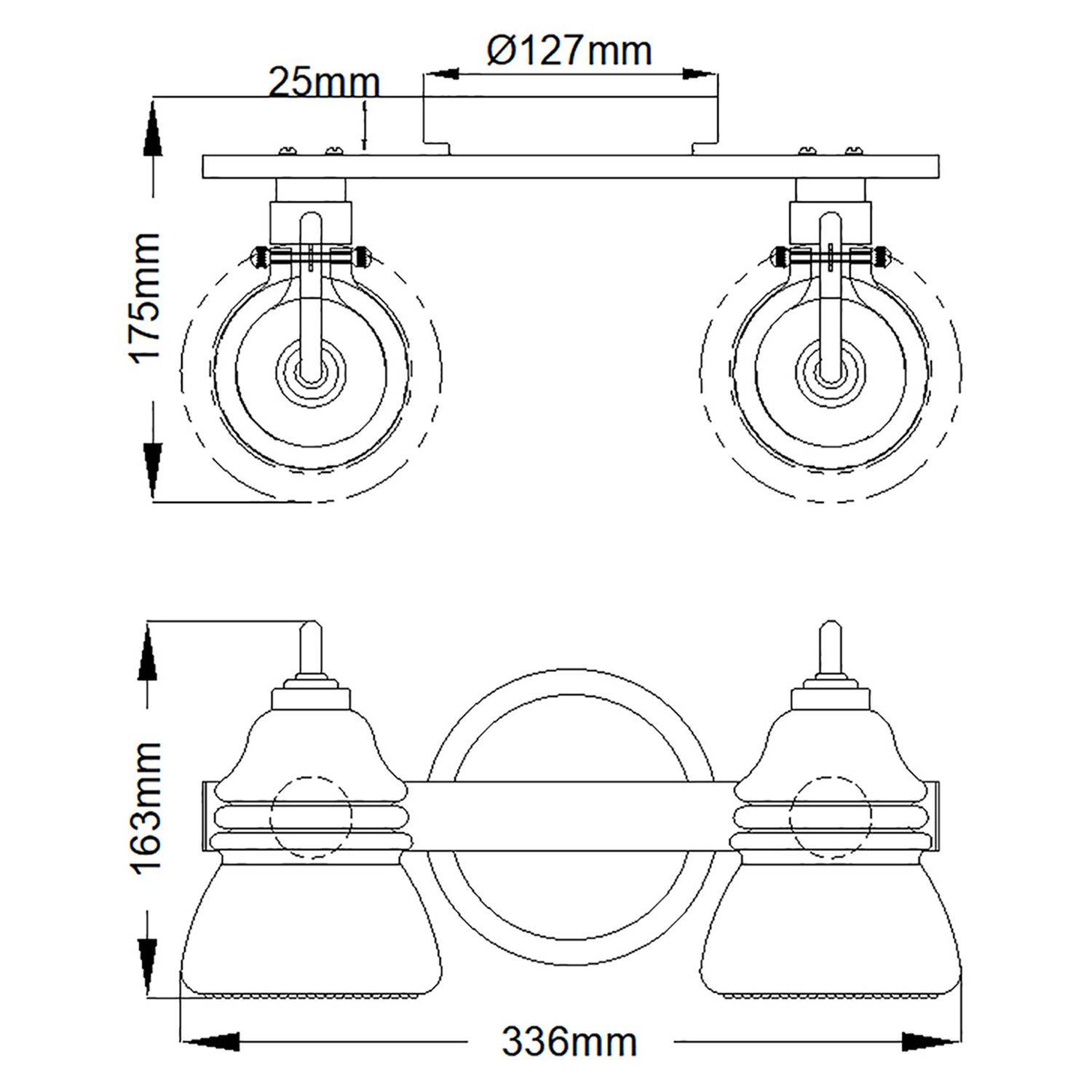 Licht-Erlebnisse LE121443 Wandlampe Ylian IP44 3000 K 600 lm Dimmbar G9 aus Stahl Glas in Chrom poliert Klar/Transparent Wandleuchte