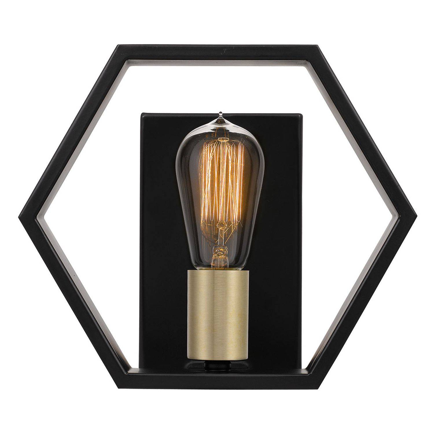 Licht-Erlebnisse LE121048 Wandlampe Quito E27 aus Stahl in Schwarz Gold Wandleuchte