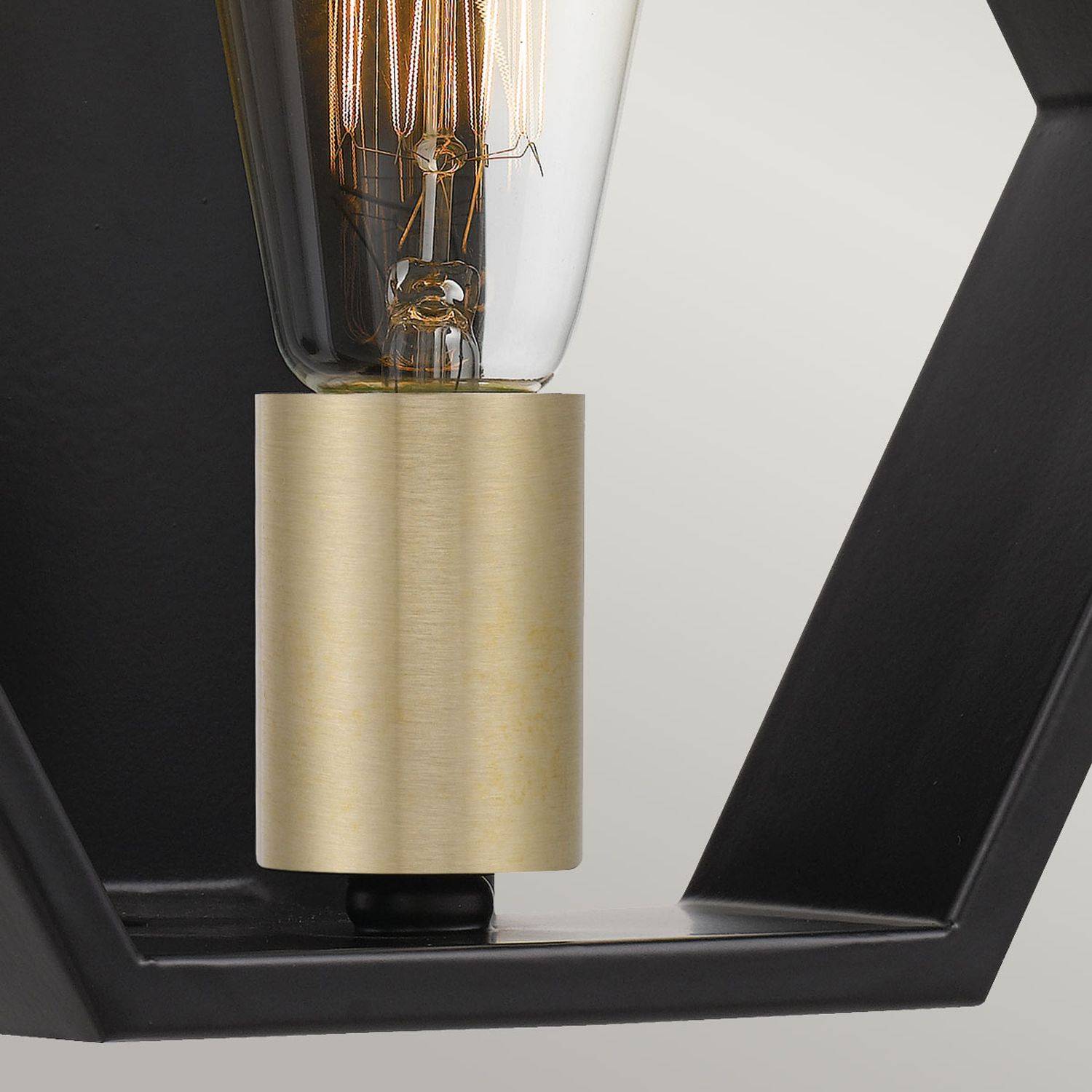 Licht-Erlebnisse LE121048 Wandlampe Quito E27 aus Stahl in Schwarz Gold Wandleuchte