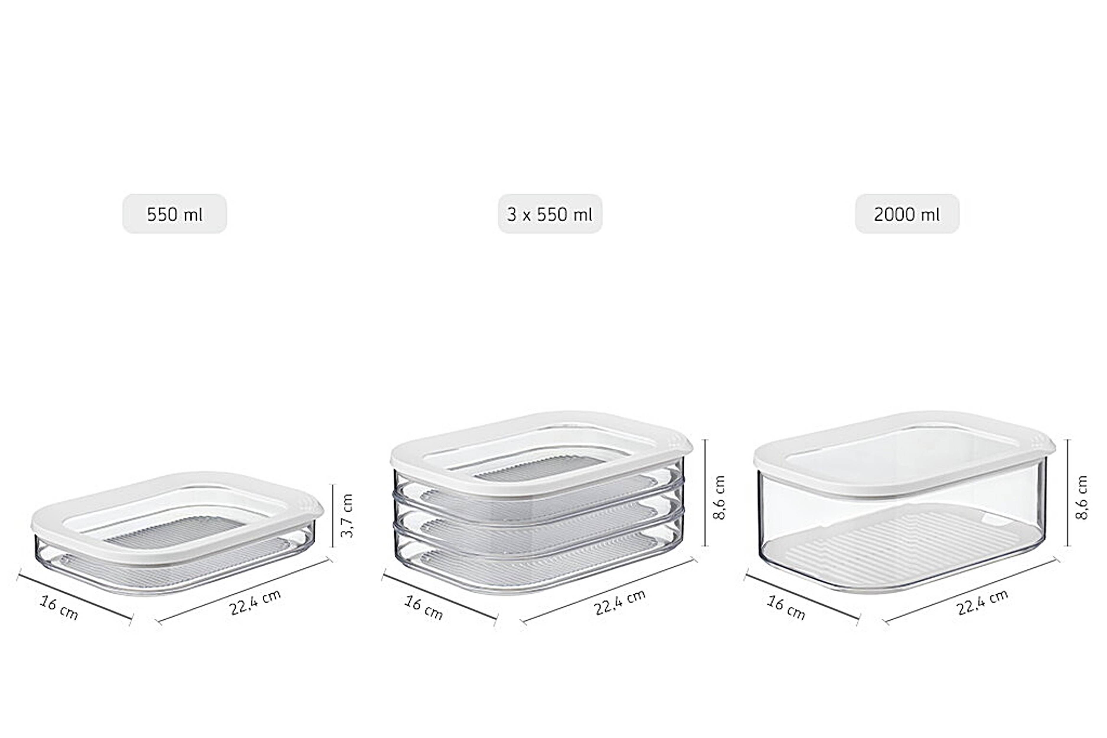 Mepal | Aufschnittdose Modula 3-lagig | Nordic Black | 1650 ml | ideal zur Aufbewahrung von Wurst und Fleischwaren | 3 separate Behälter | spülmasch