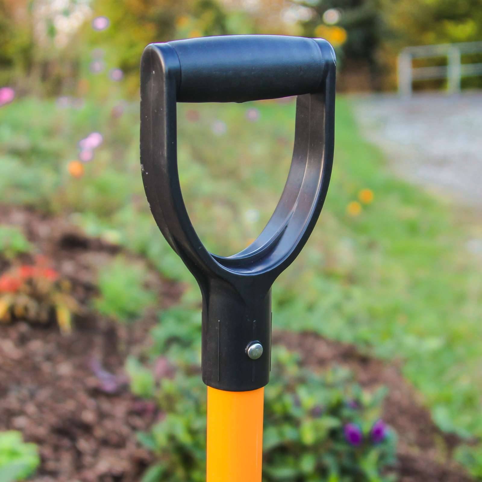 FRONTTOOL Spatenschaufel 2in1 Fiberglasstiel D-Griff