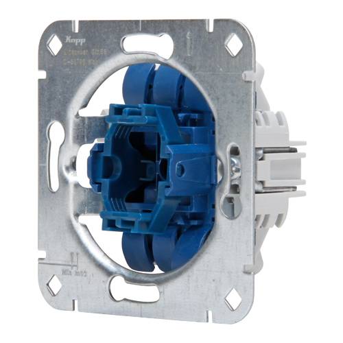 KOPP 507700003 - Unterputz Kreuzschalter-Sockel (ohne Abdeckung | 250V | 10AX | 10A | IP20) - aluminium