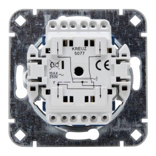 KOPP 507700003 - Unterputz Kreuzschalter-Sockel (ohne Abdeckung | 250V | 10AX | 10A | IP20) - aluminium