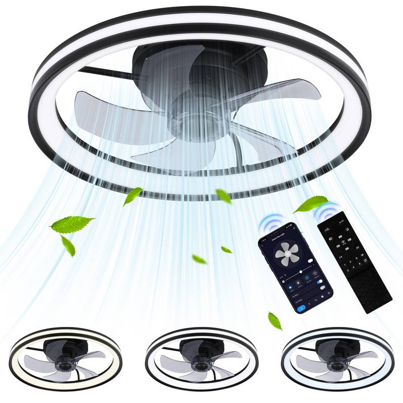 Deckenventilator Ø 50cm LED Deckenleuchte mit Beleuchtung und Fernbedienung Deckenlampe
