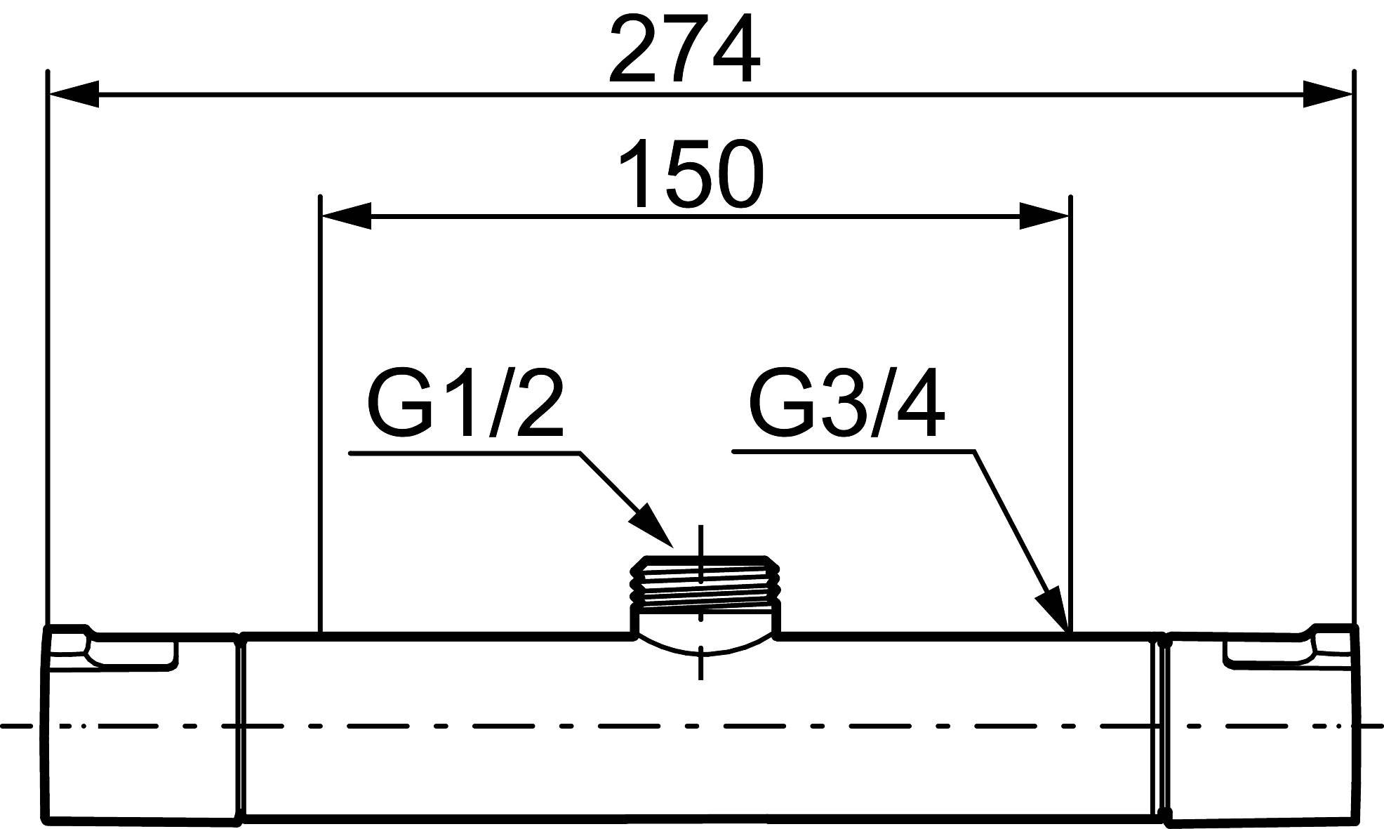 Mora CERA T4 Duschthermostat - Abgang oben Chrom