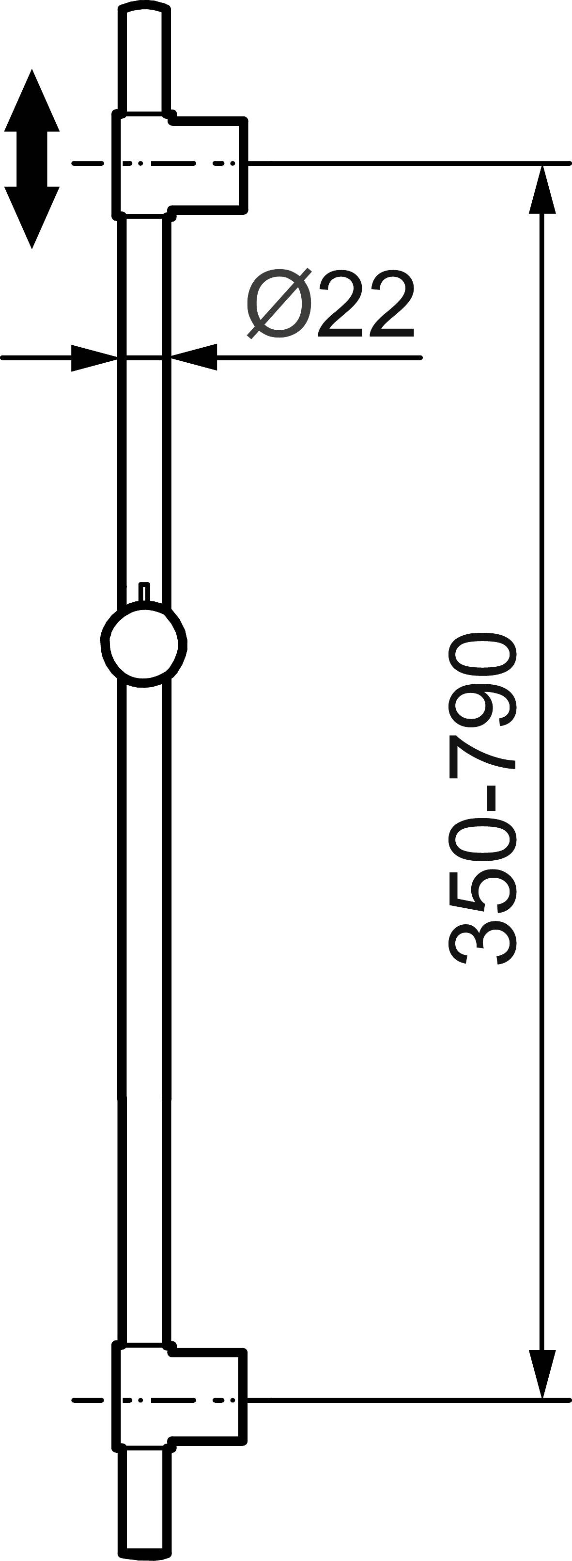 Mora Cera S5 Wandstange 790 mm höhenverstellbar Chrom