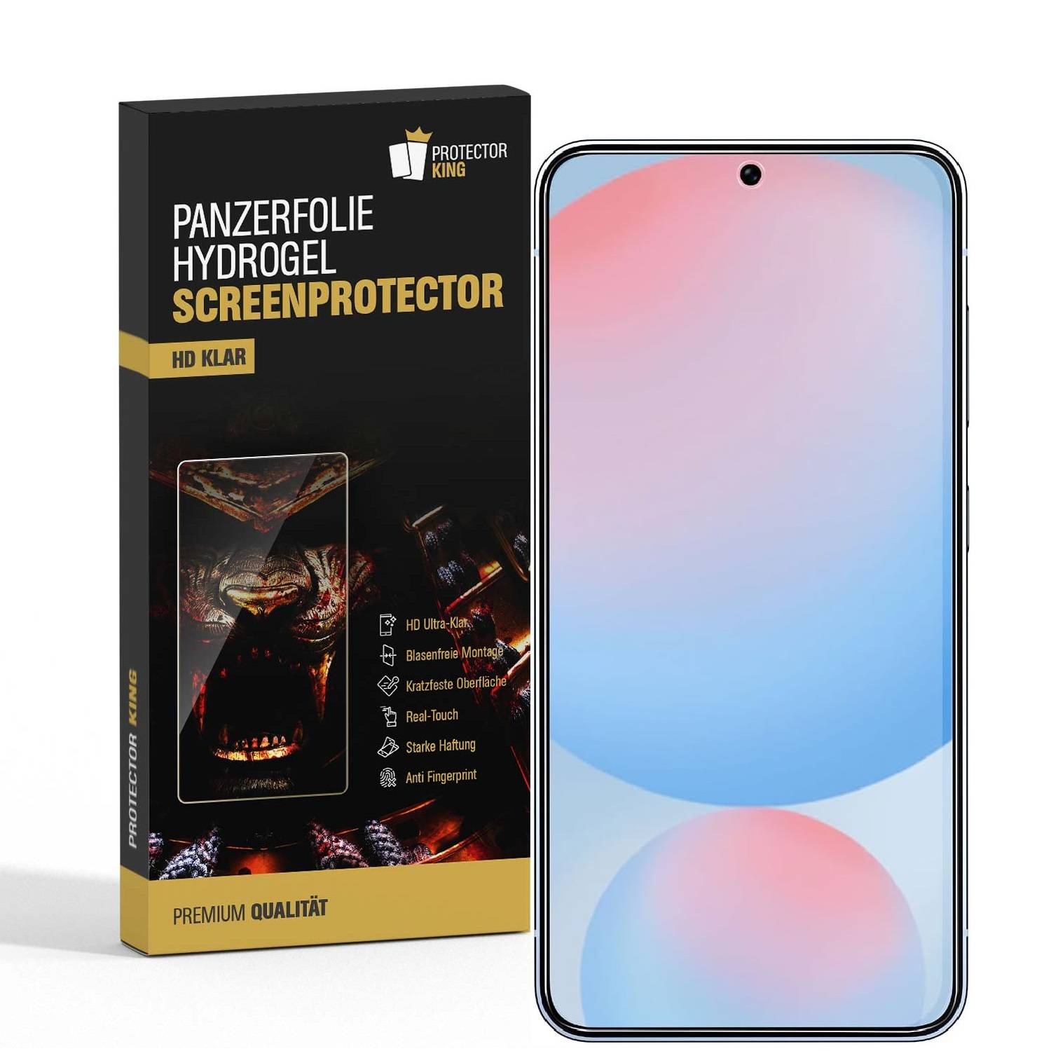 2x Hydrogel-Glass für Samsung Galaxy S24 FE FULL COVER 3D KLAR Weiches TPU Schutzglas Panzerfolie Displayschutz Schutzfolie Screen-Protector