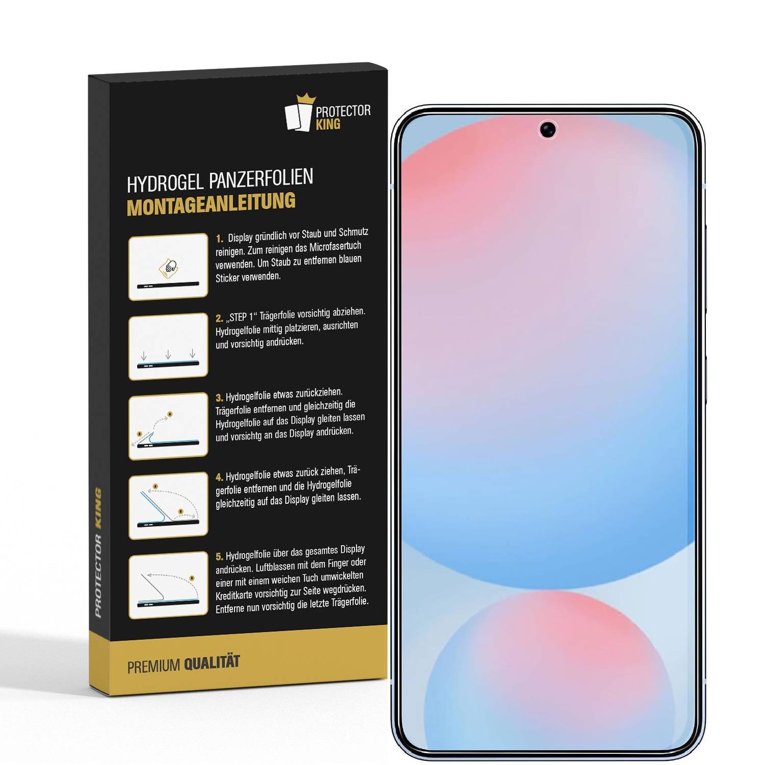 3x Hydrogel-Glass für Samsung Galaxy S24 FE FULL COVER 3D KLAR Weiches TPU Schutzglas Panzerfolie Displayschutz Schutzfolie Screen-Protector
