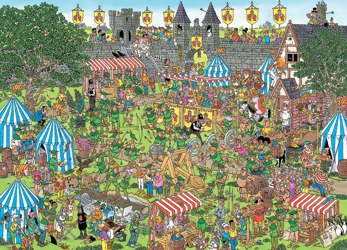 Jumbo Spiele 1110100317 Jan van Haasteren Robin Hood Festival 1500 Teile Puzzle