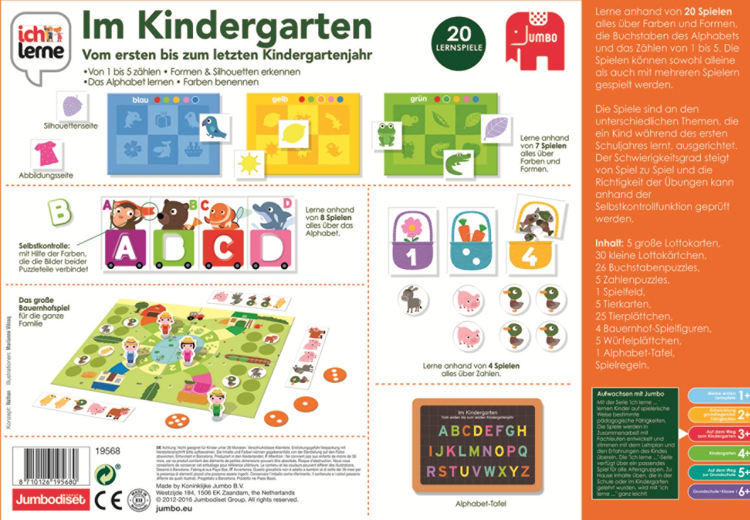 JUMBO 19568 ich lerne Im Kindergarten, Lernspiel