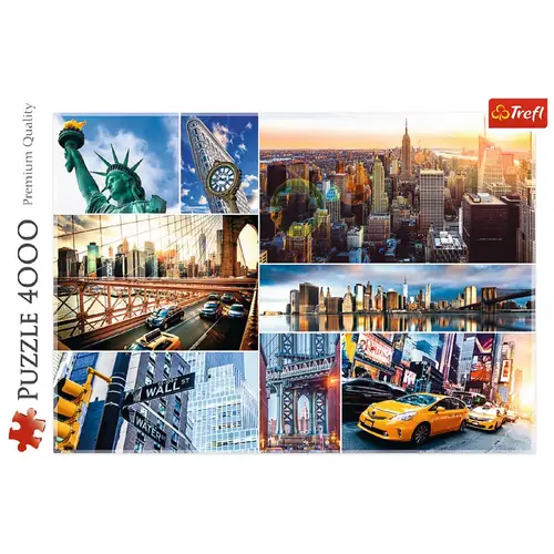 4000 Teile Puzzle New York Bunte Collage der berühmtesten Sehenswürdigkeiten 4000 Teile Puzzle New York Bunte Collage der berühmtesten Sehenswürdigkeiten