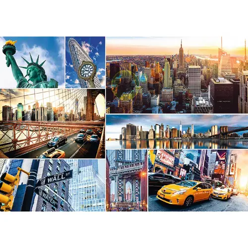 4000 Teile Puzzle New York Bunte Collage der berühmtesten Sehenswürdigkeiten 4000 Teile Puzzle New York Bunte Collage der berühmtesten Sehenswürdigkeiten