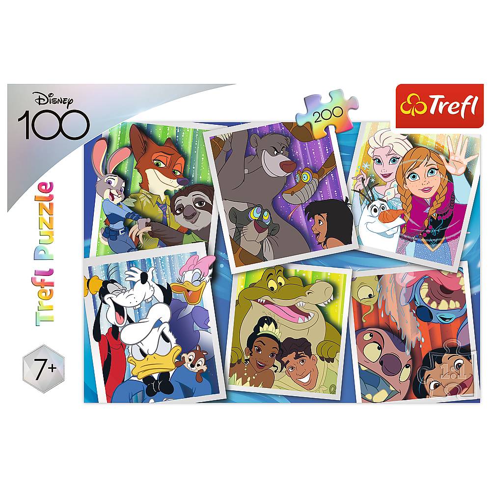 Trefl 13299 Disney 100 Jahre Disney Figuren 200 Teile Puzzle
