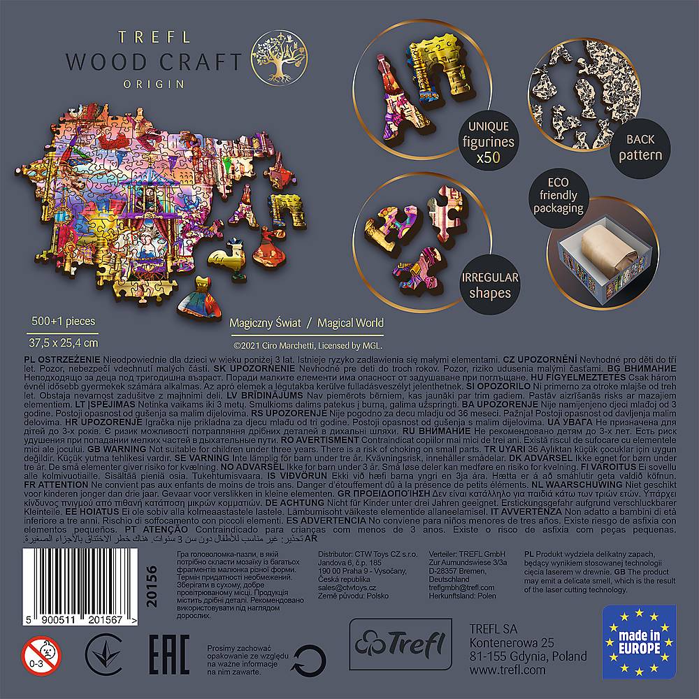 Trefl 20156 Wood Craft Magische Welt 500+1 Teile Holzpuzzle