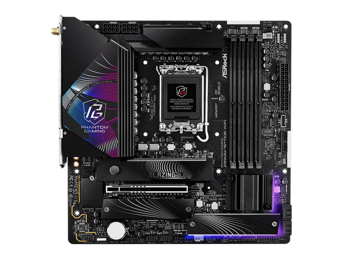 ASRock Phantom Gaming Z890M RIPTIDE WIFI - Motherboard - micro ATX - LGA1851-Sockel - Z890 Chipsatz - USB4, USB 3.2 Gen