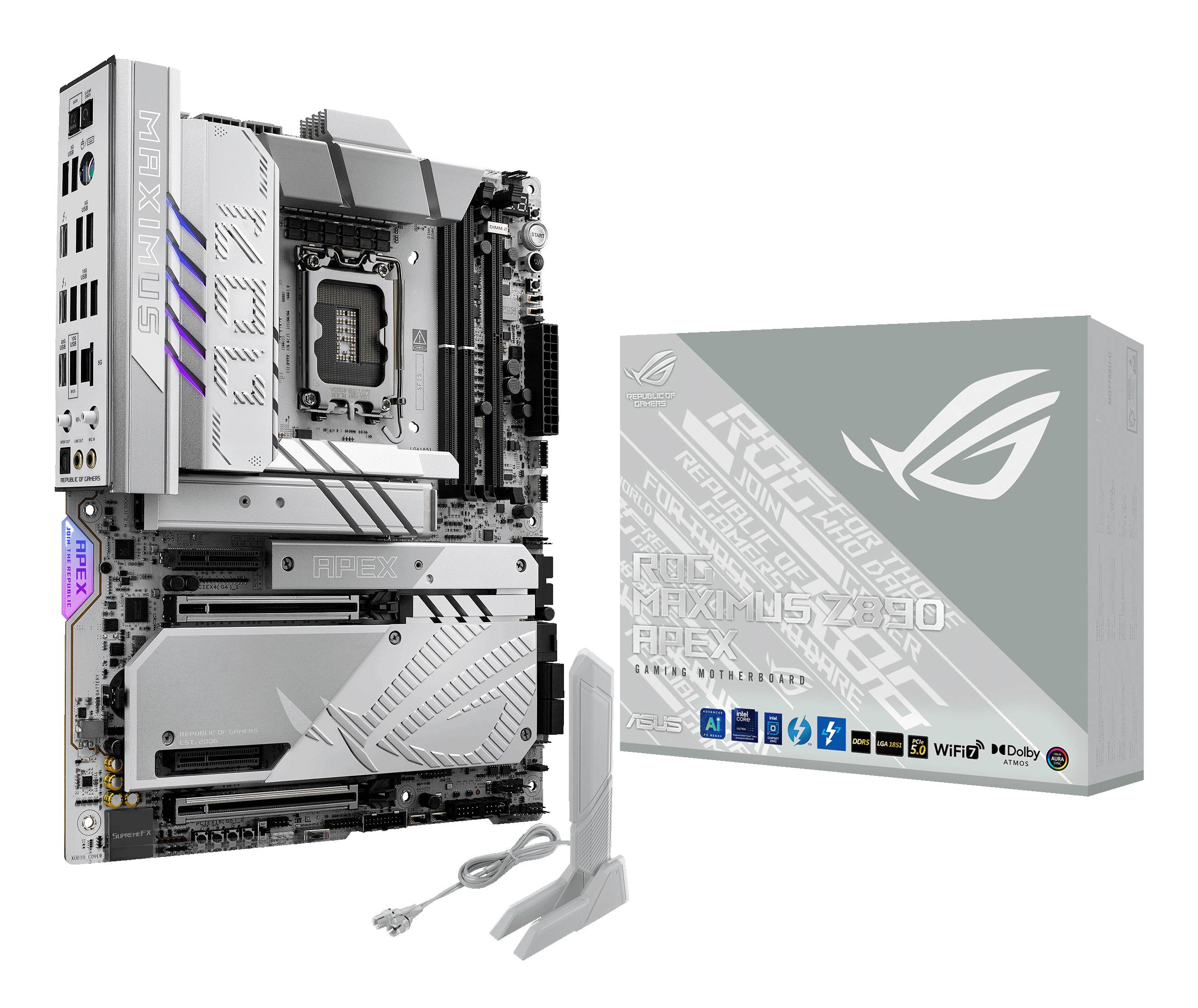 ASUS ROG MAXIMUS Z890 APEX - Motherboard - ATX - LGA1851-Sockel - Z890 Chipsatz - USB4, USB-C 3.2 Gen 2x2, USB-C 3.2 Gen2, USB 3.2 Gen 1 -