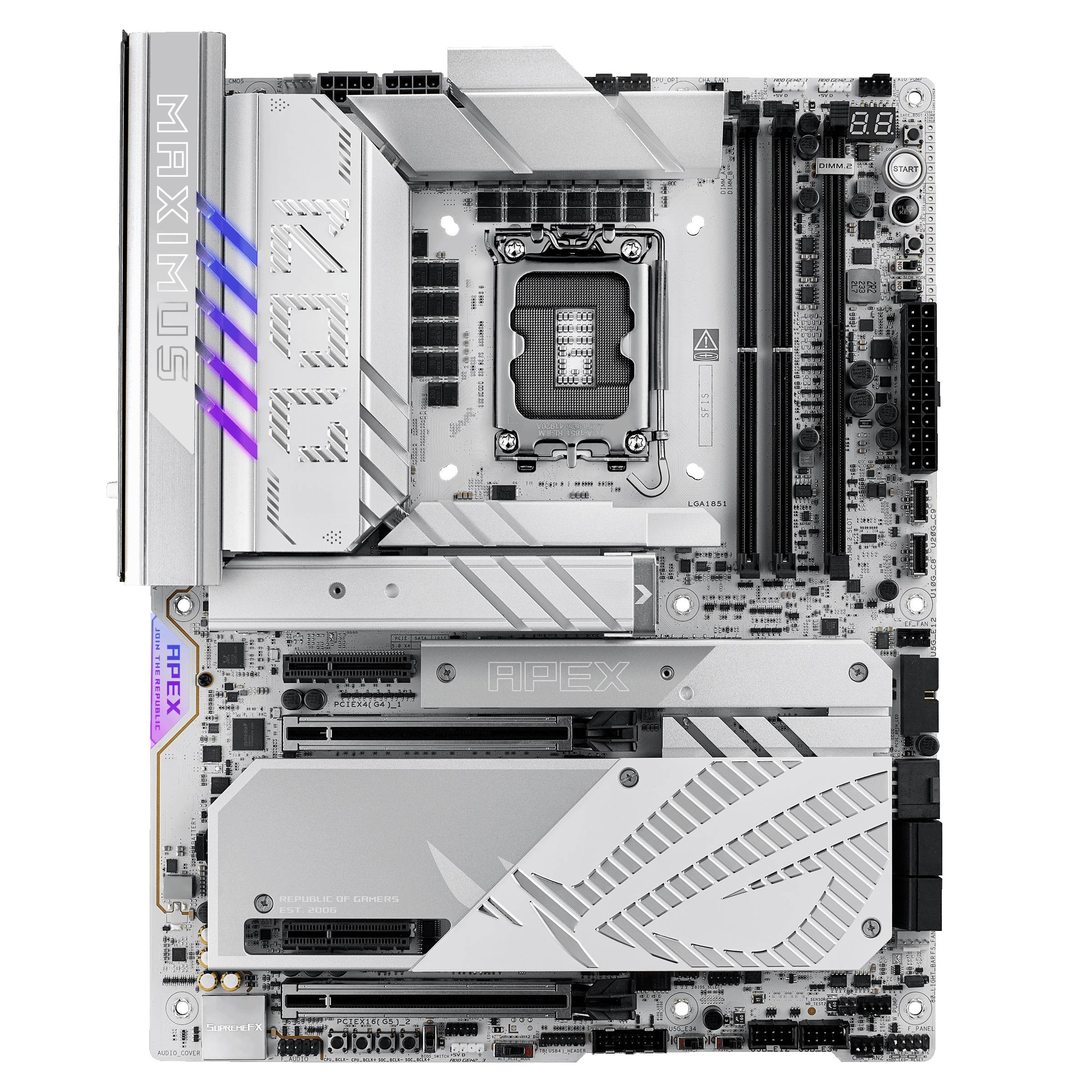 ASUS ROG MAXIMUS Z890 APEX - Motherboard - ATX - LGA1851-Sockel - Z890 Chipsatz - USB4, USB-C 3.2 Gen 2x2, USB-C 3.2 Gen2, USB 3.2 Gen 1 -