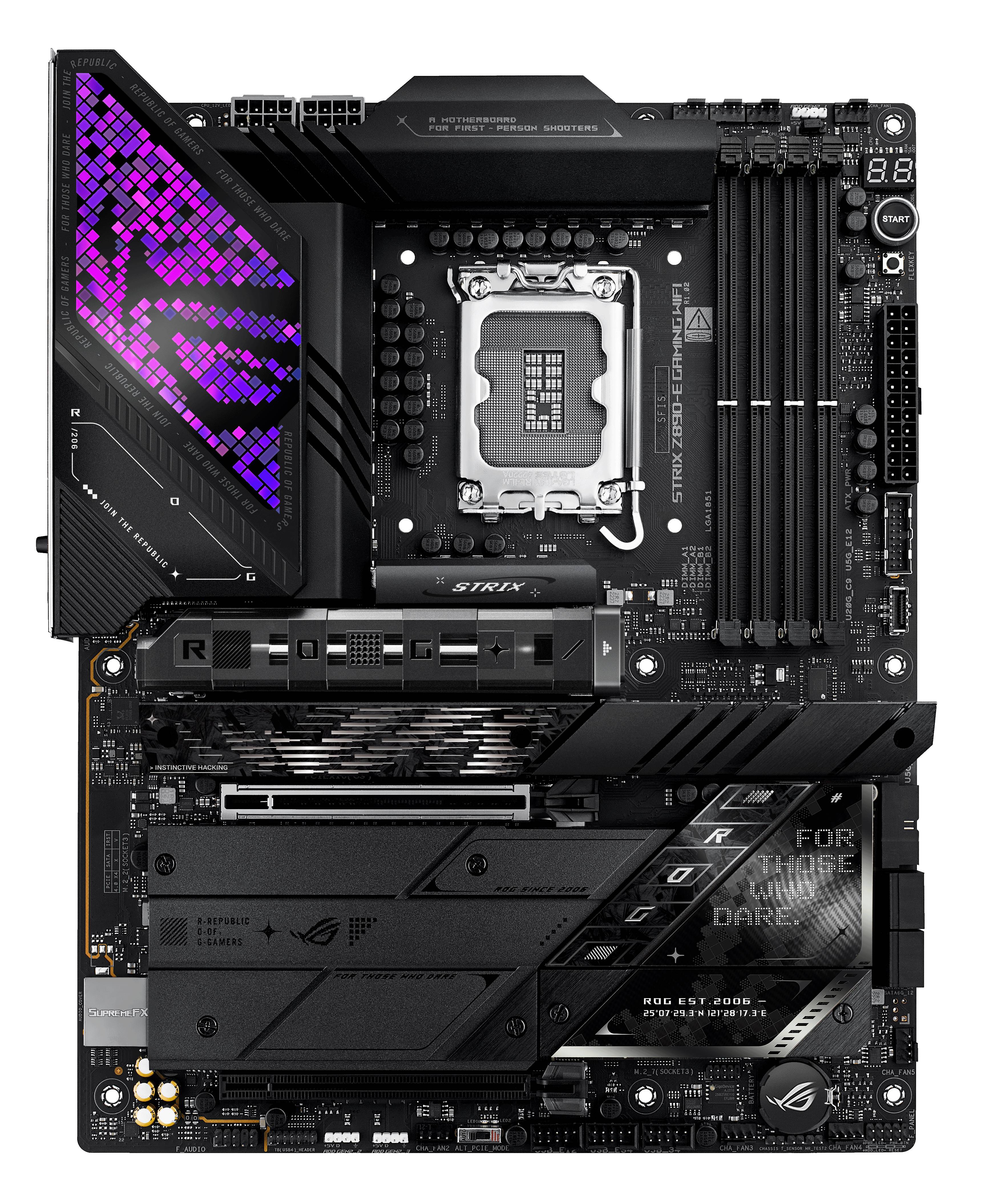 ASUS ROG STRIX Z890-E GAMING WIFI - Motherboard - ATX - LGA1851-Sockel - Z890 Chipsatz - USB-C 3.2 Gen 2x2, USB 3.2 Gen 1, USB 3.2 Gen 2, USB-C 3.2