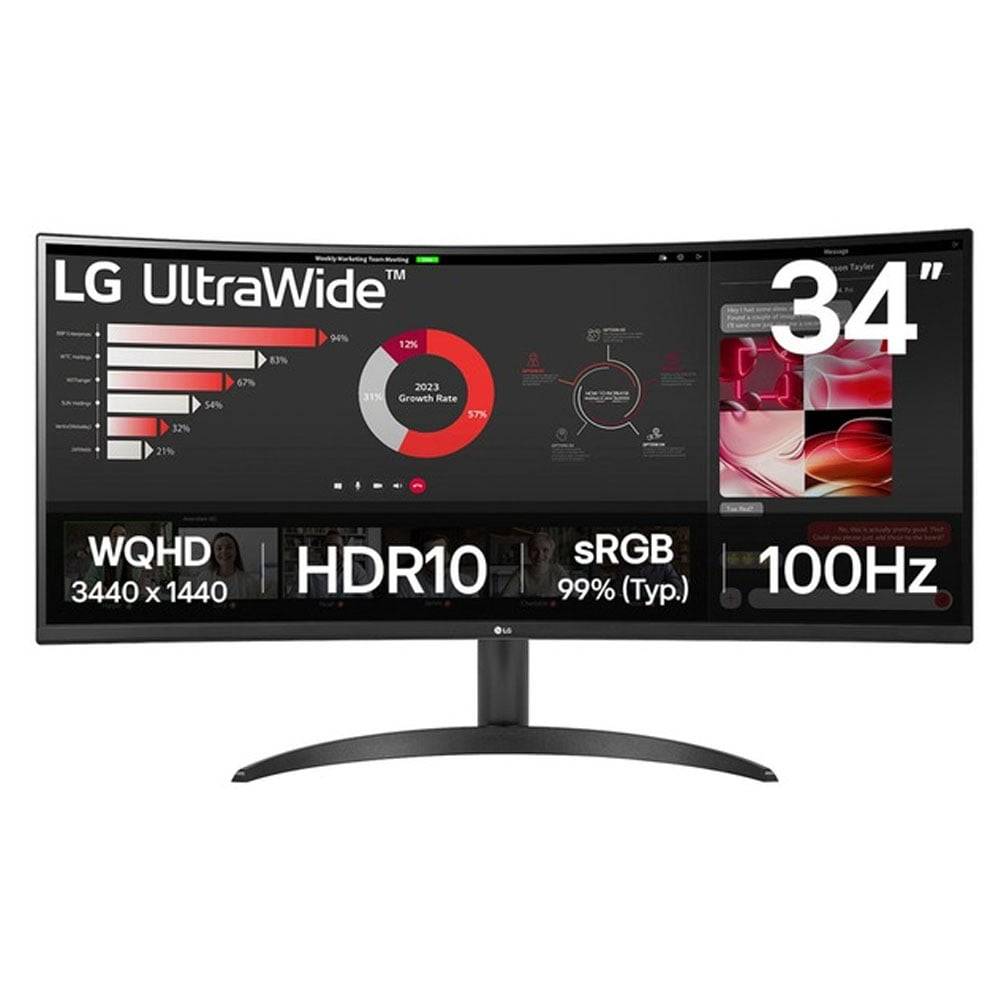 LG 34WR50QK-B 34" VA Monitor, 3440 x 1440 UWQHD, 100Hz, 5ms