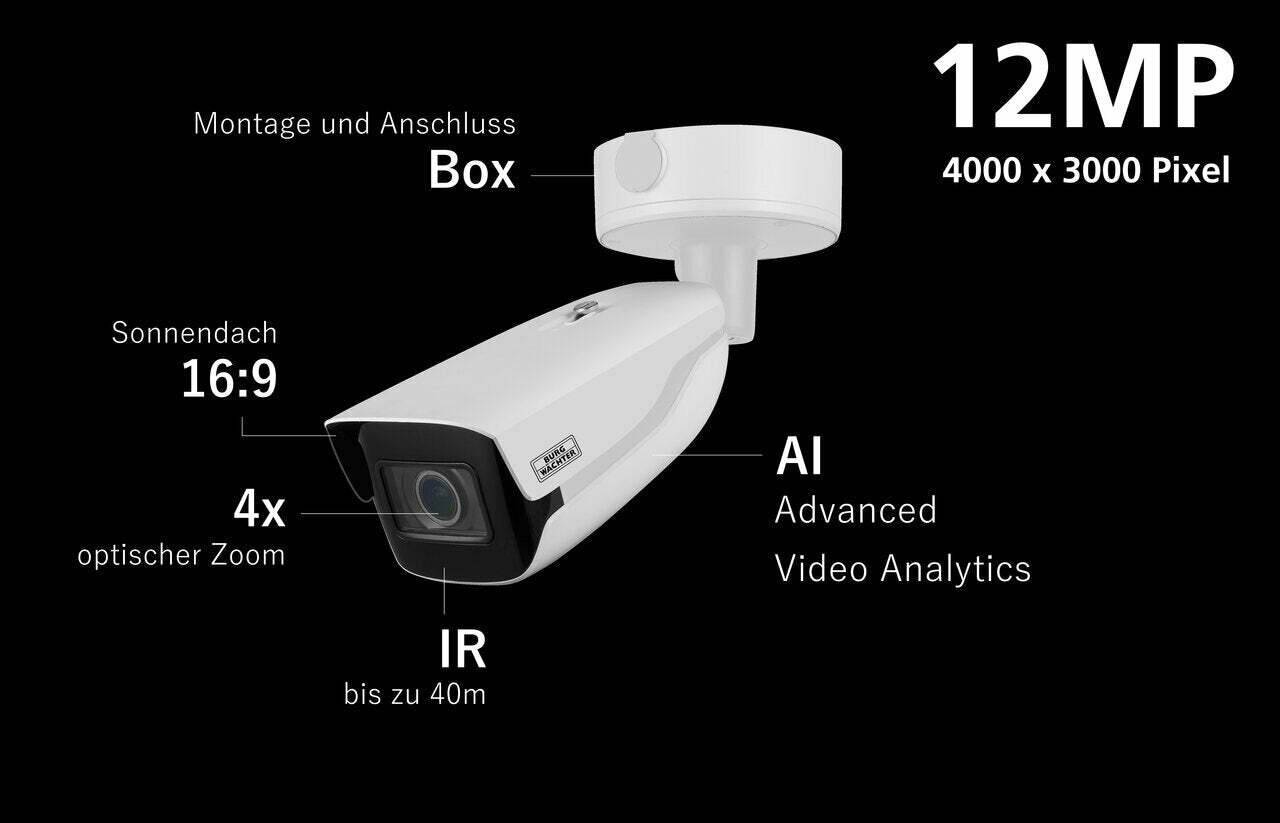 BWNC-1242DBIAe-GC BURG GARD, Die Kameras der BWNC-1242DxIAe-GC Serie sind hochleistungsfähige AI Netzwerk Kameras der n