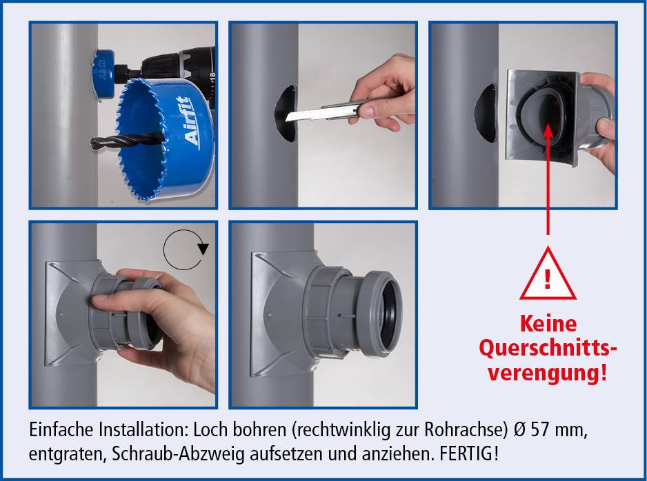 Airfit Schraub-Abzweig DN125/50