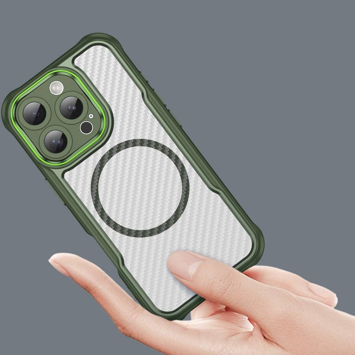 MagSafe-Silikonhülle kompatibel mit iPhone 16 Pro Grün