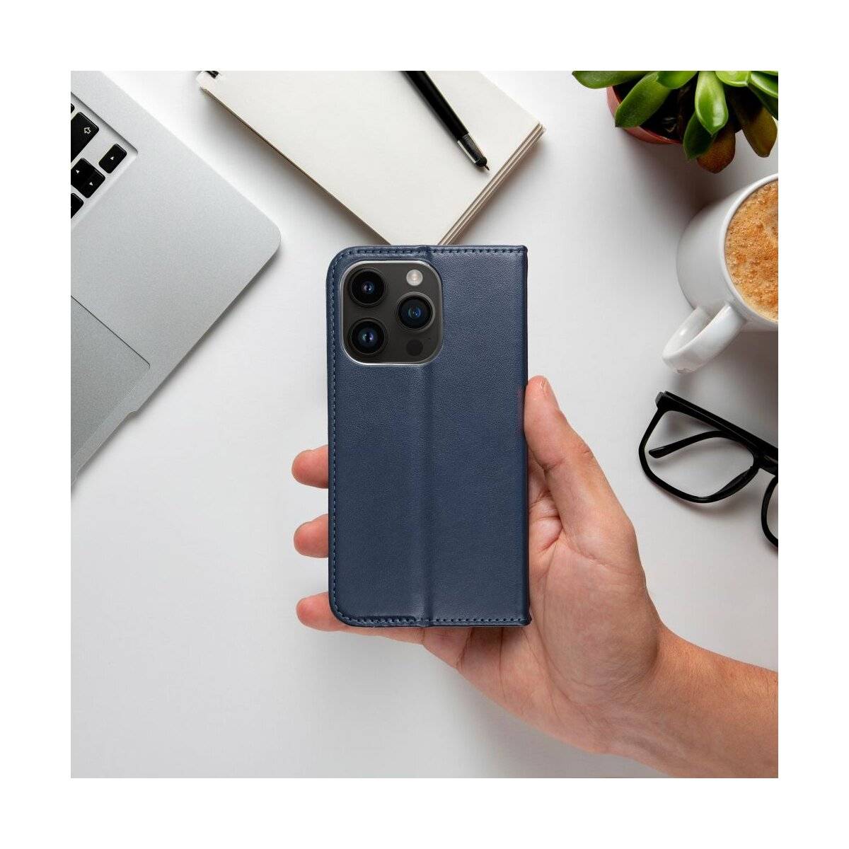 Smart Magneto Hülle Magnet kompatibel mit Samsung Galaxy S24 FE Blau