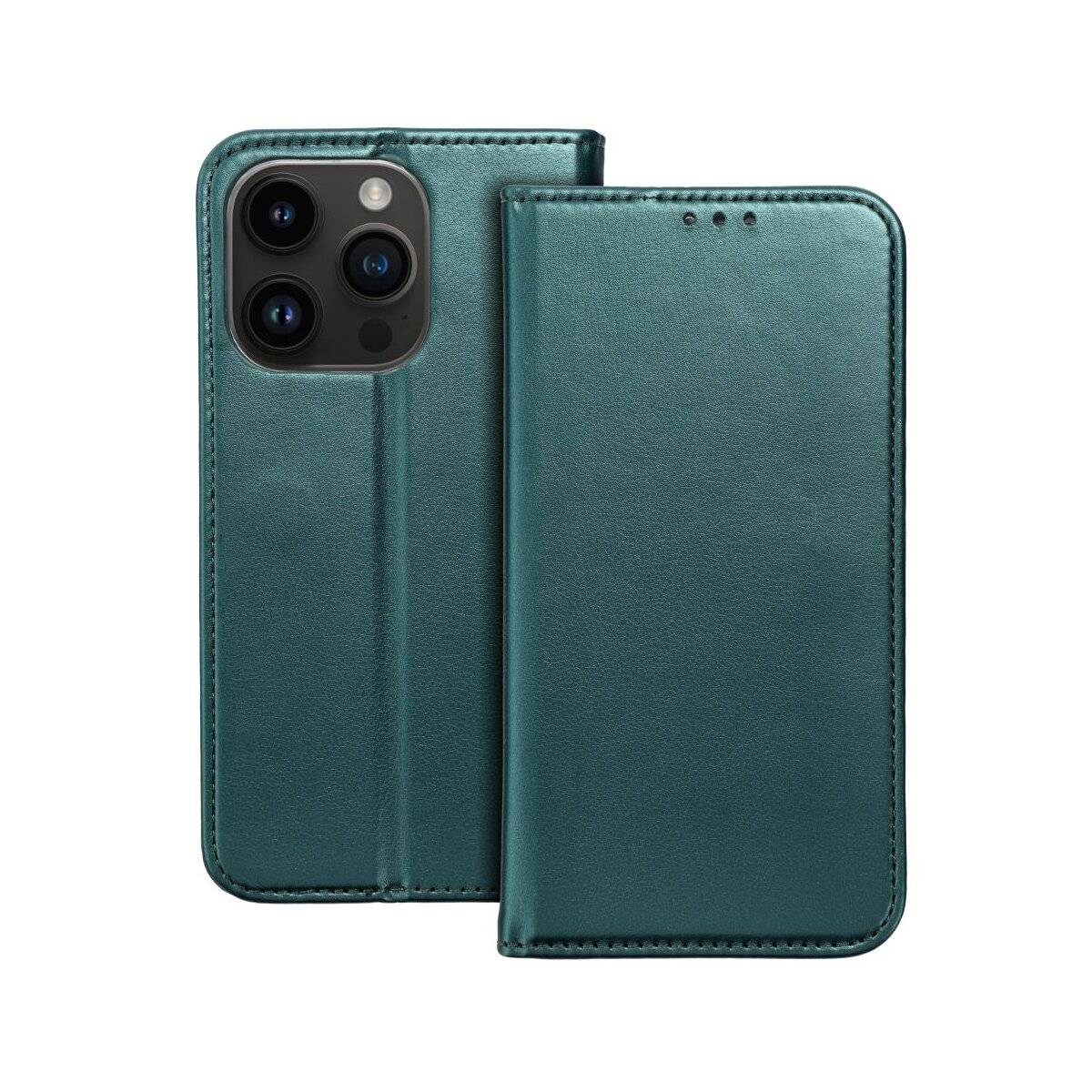 Smart Magneto Hülle Magnet kompatibel mit Samsung Galaxy S24 FE Dunkelgrün