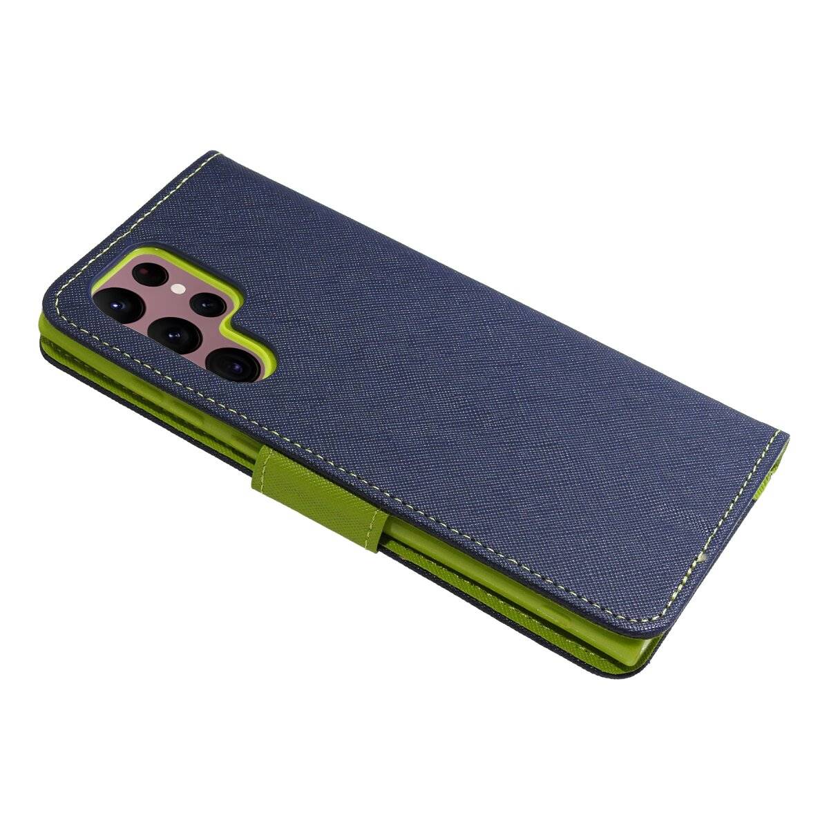 Buch Tasche "Fancy" kompatibel mit SAMSUNG GALAXY S24 FE Blau-Grün