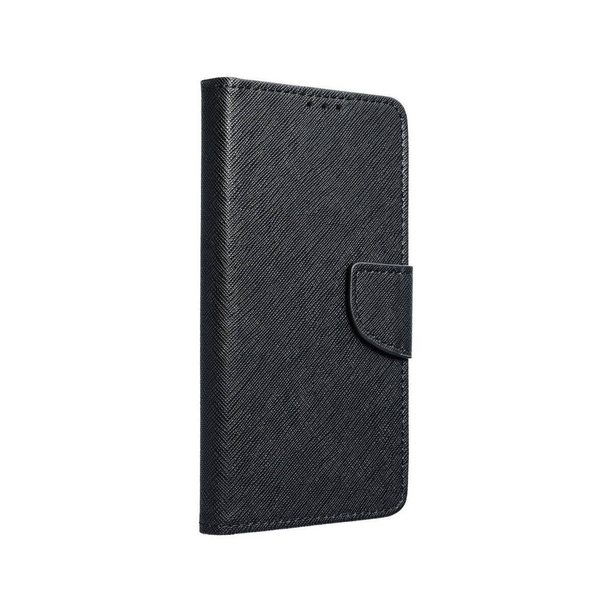 Buch Tasche "Fancy" kompatibel mit Motorola Moto G55 5G Schwarz